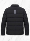 Men’s Classic Stand-Collar Black Winter Puffer Jacket – Lightweight & Warm
