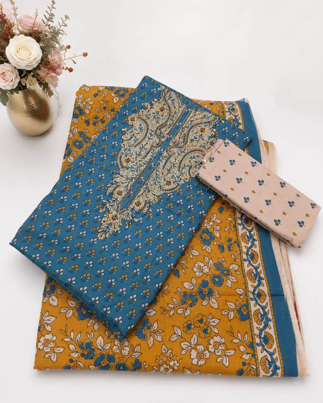 Lawn printed Suit  Embroidery Detailing On The Neckline