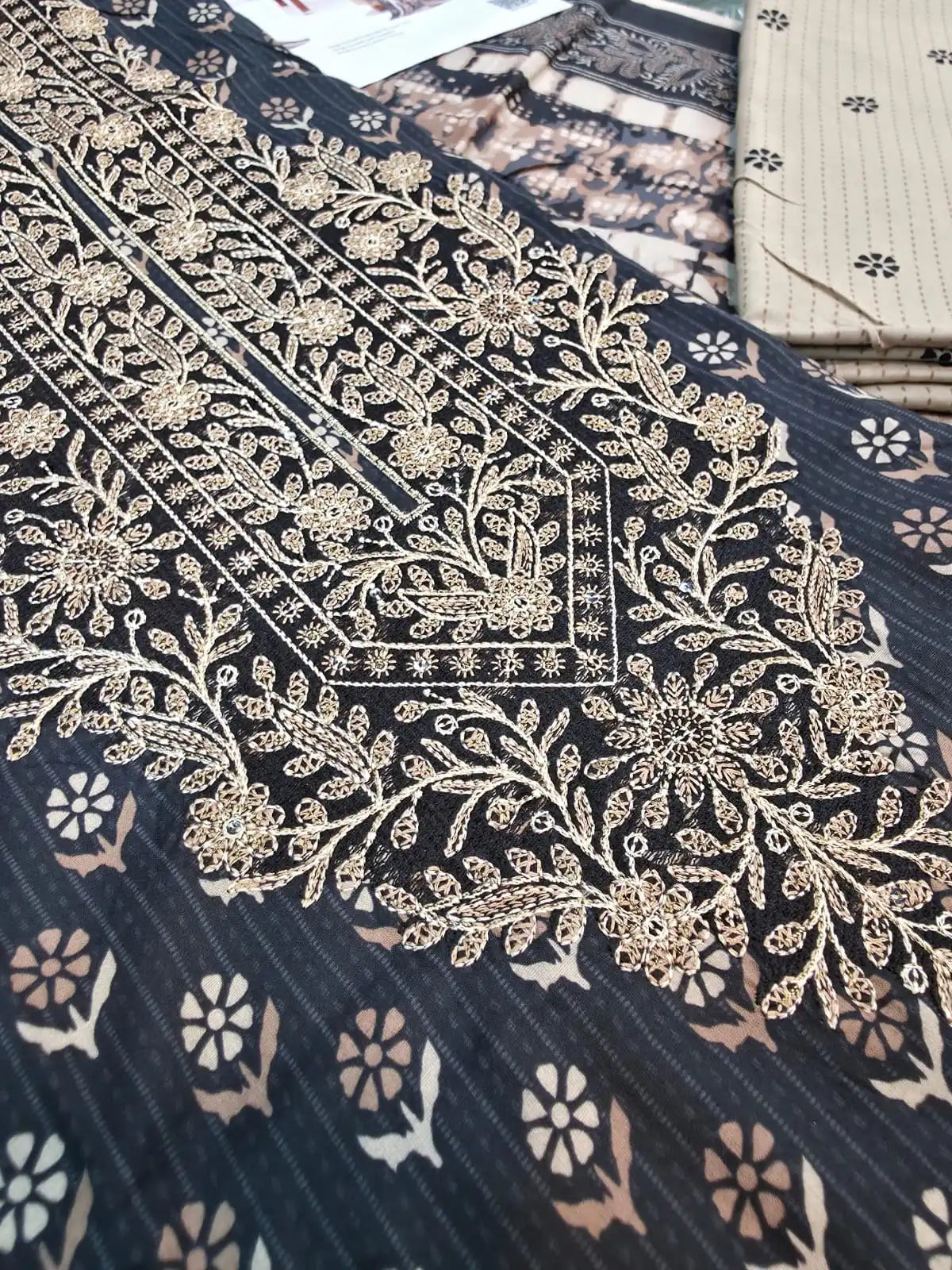 Lawn printed Suit Embroidery Detailing On The Neckline