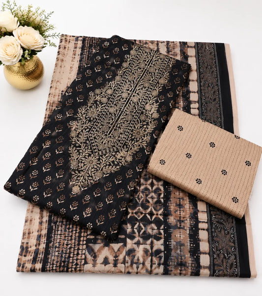 Lawn printed Suit Embroidery Detailing On The Neckline