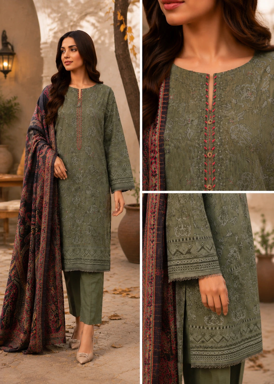 Premium Dye-Over Print Khaddar KCE-3096