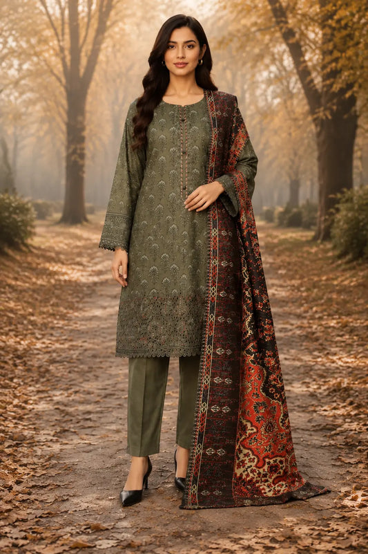 Premium Dye-Over Print Khaddar KCE-3097