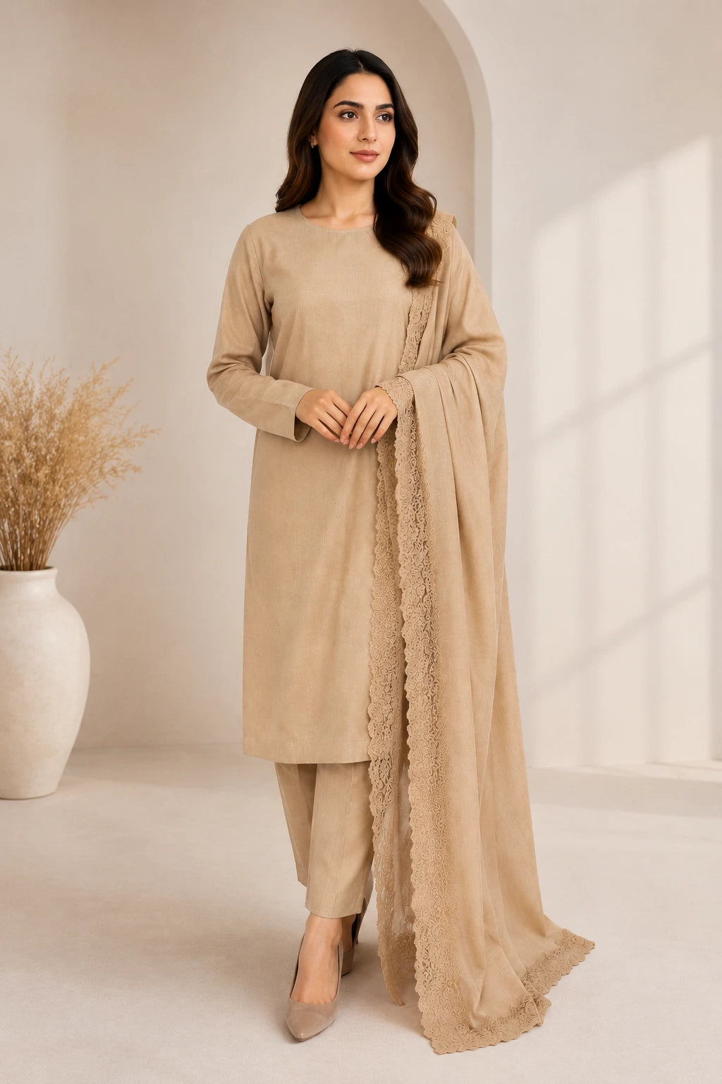 Ladies Wool Shawl Suit