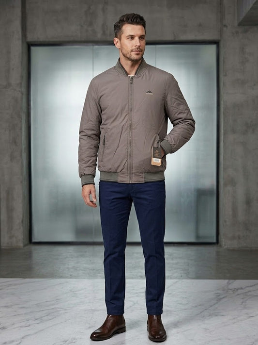 Men's Urban Casual Bomber Jacket & Chinos Look – Cherry