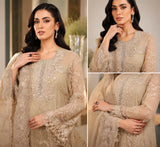 3 Piece Unstitched Embroidered Chiffon Suit