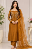 Hand Work Raw Silk Organza Dupatta